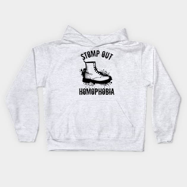 Stomp Out Homophobia Kids Hoodie by patrickkingart